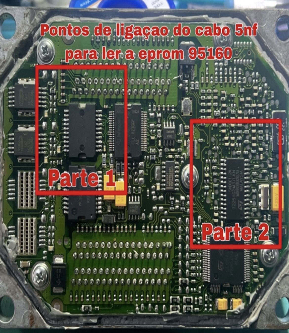 Localize os pontos de leitura da ECU