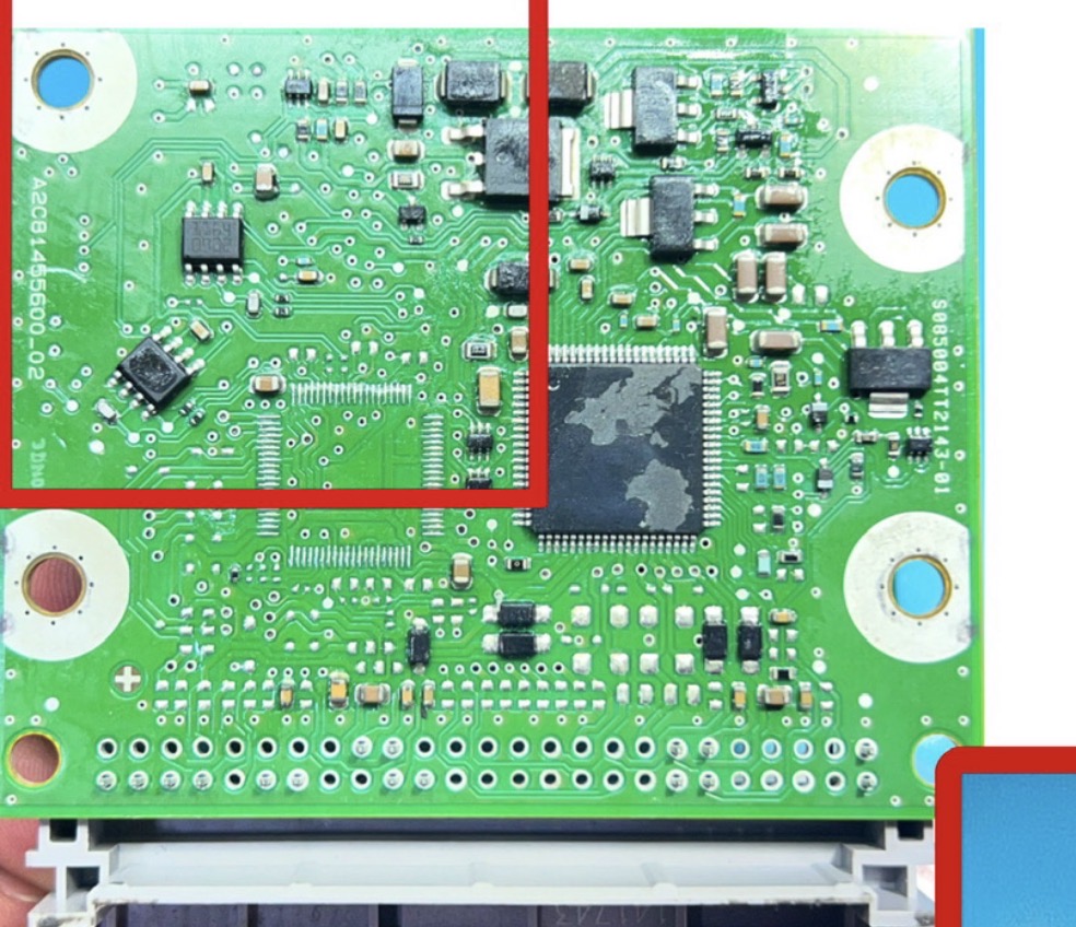Área da placa utilizada para o procedimento de boot.