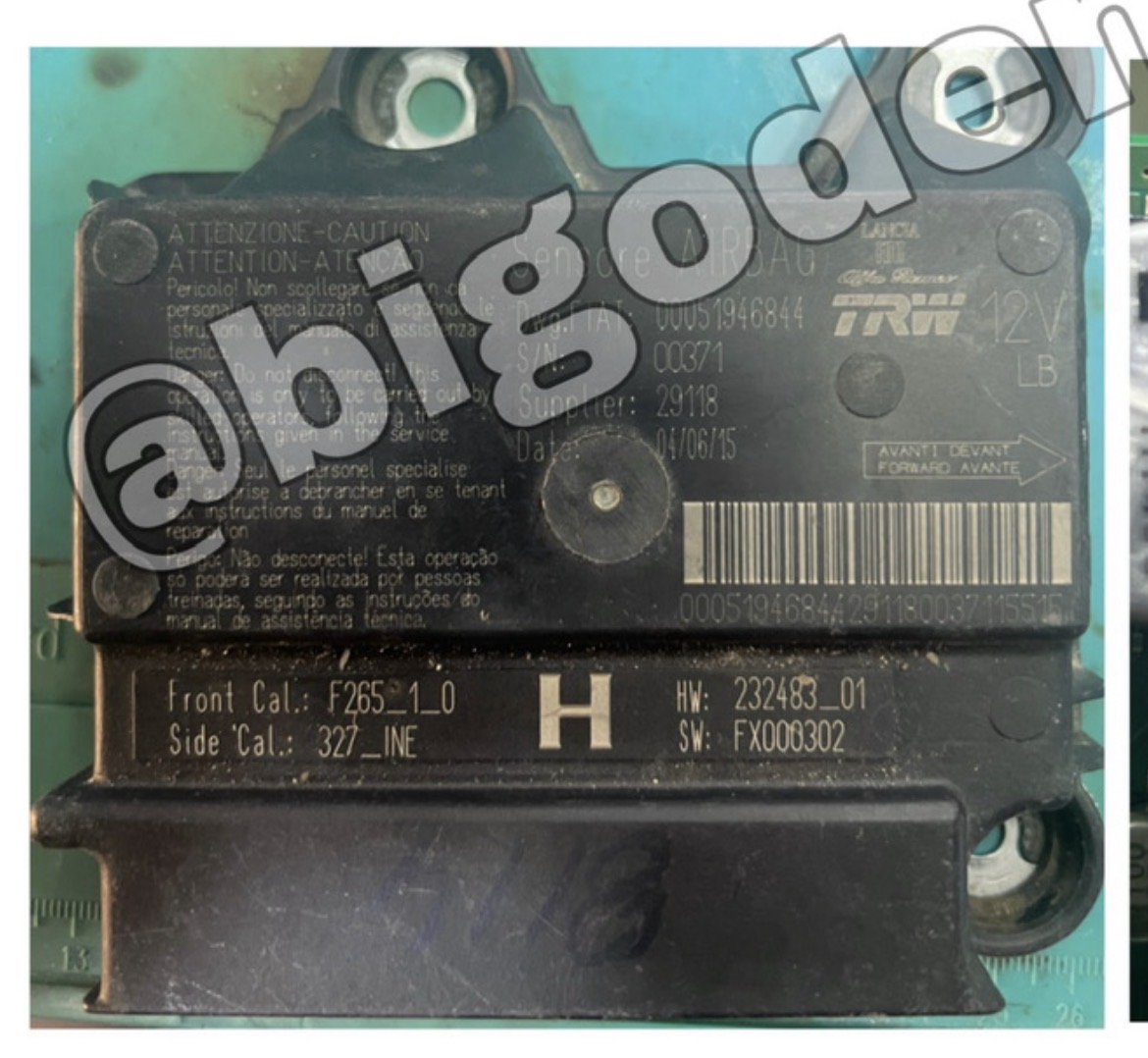 Identificação do módulo Airbag TRW Fiat.