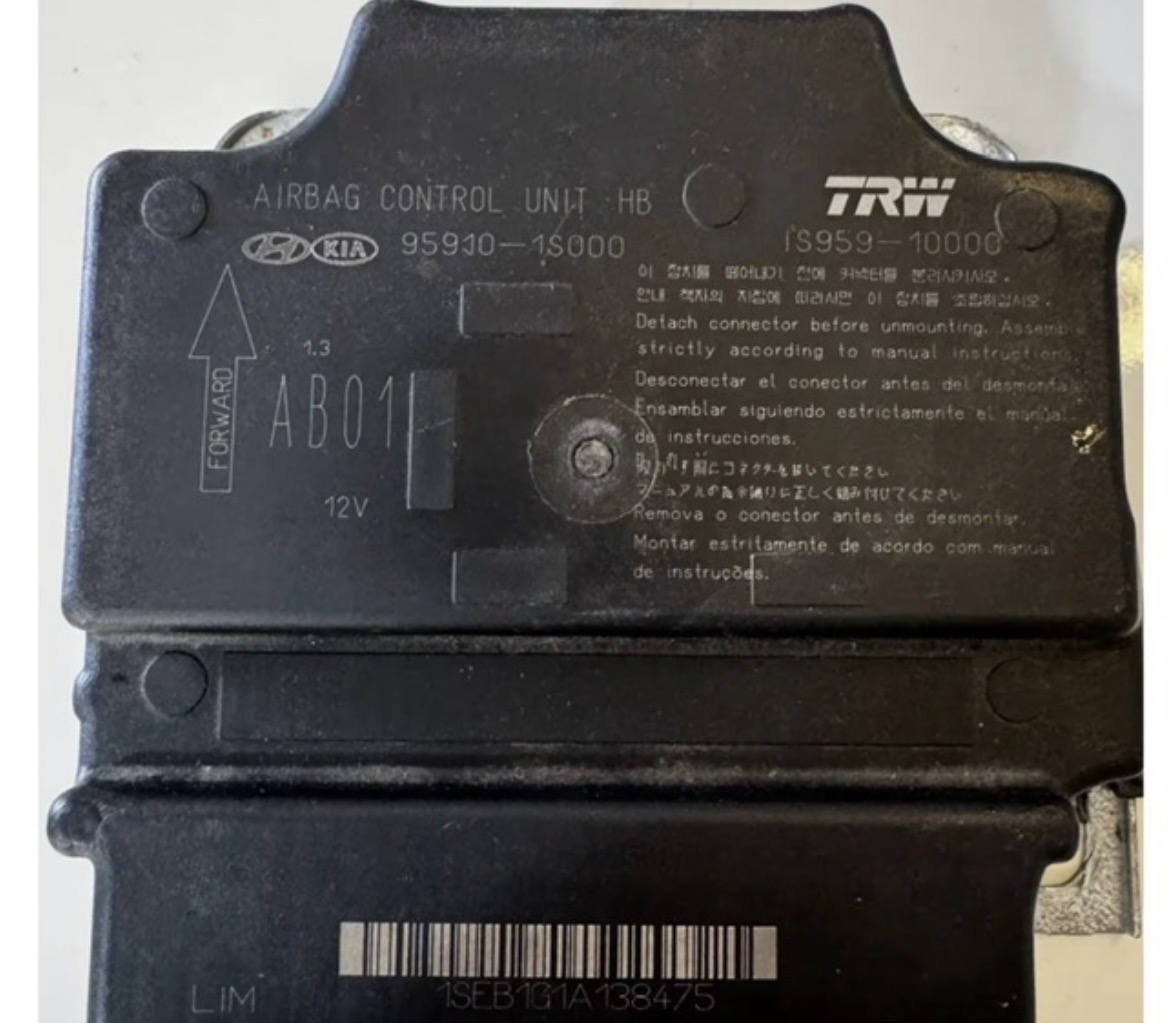 Identificação do módulo de airbag TRW 95910-1S000 utilizado no Hyundai HB20.