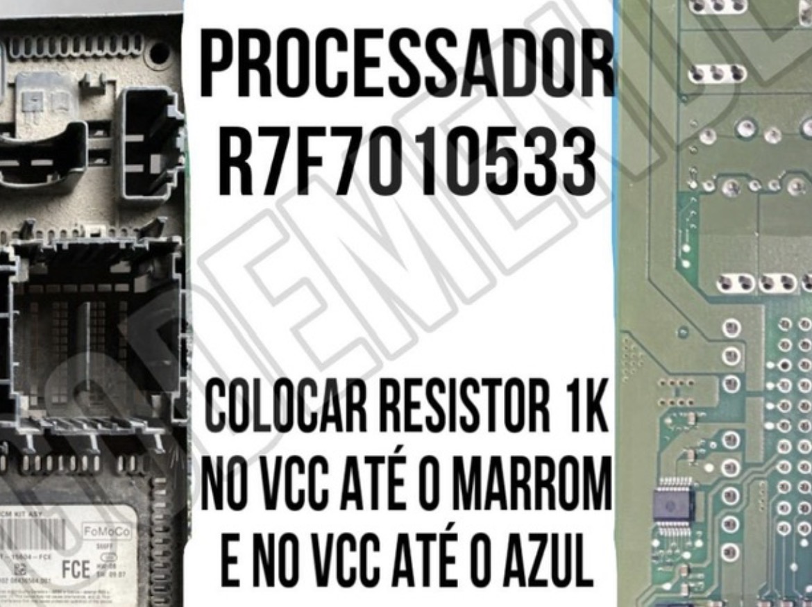 Processador Renesas R7F7010533 utilizado na BCM do Ford Ka.