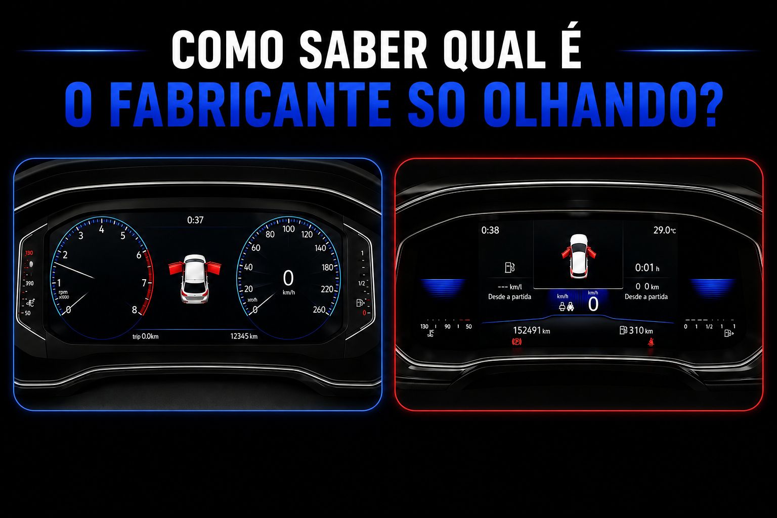 Painéis TFT Volkswagen: Entenda as diferenças entre VDO (Continental) e Johnson Controls